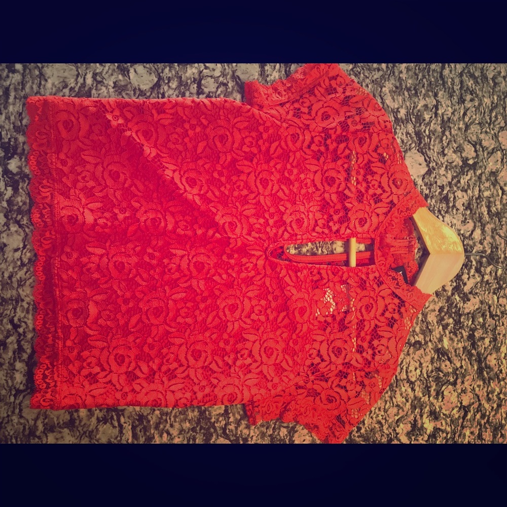 Red Bebe Crop Top